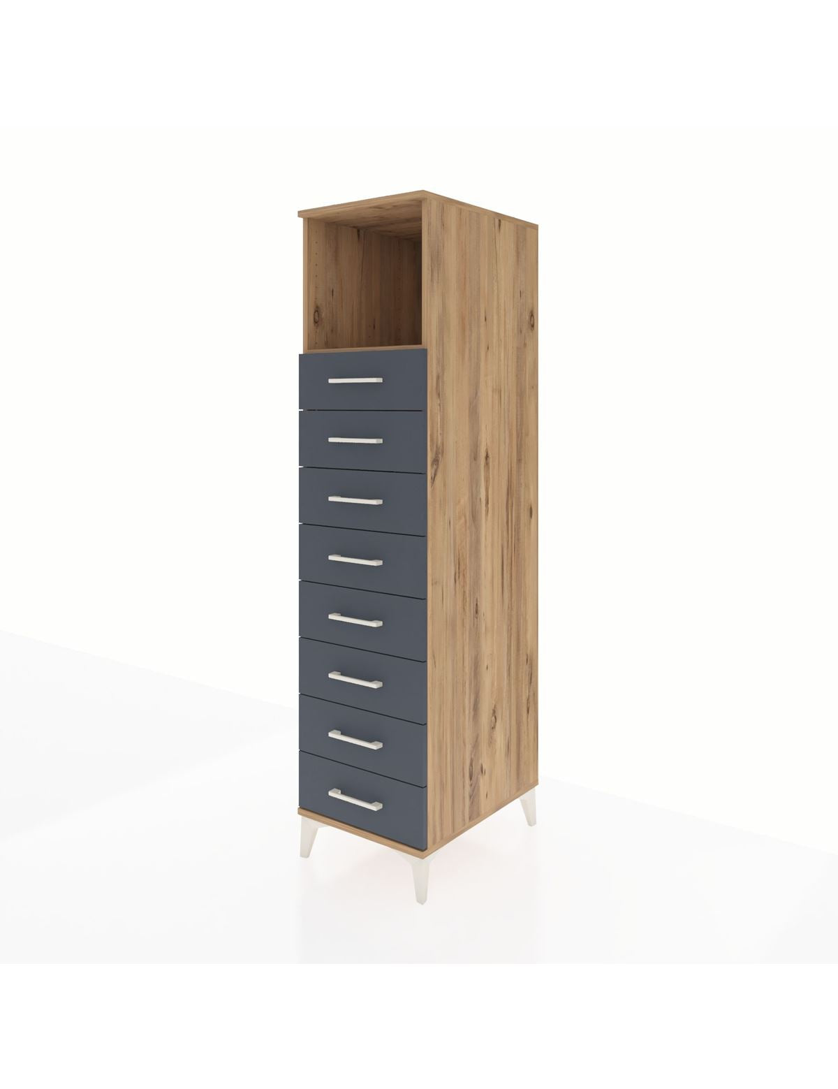 Kronos Dolap Tek Raflı 8 Çekmeceli 44x59x182 - S88M032V8C