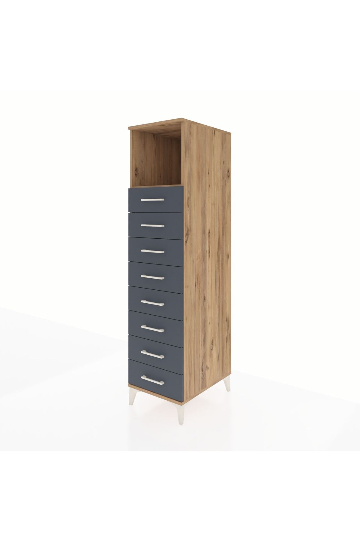 Kronos Dolap Tek Raflı 8 Çekmeceli 44x59x182 - S88M032V8C