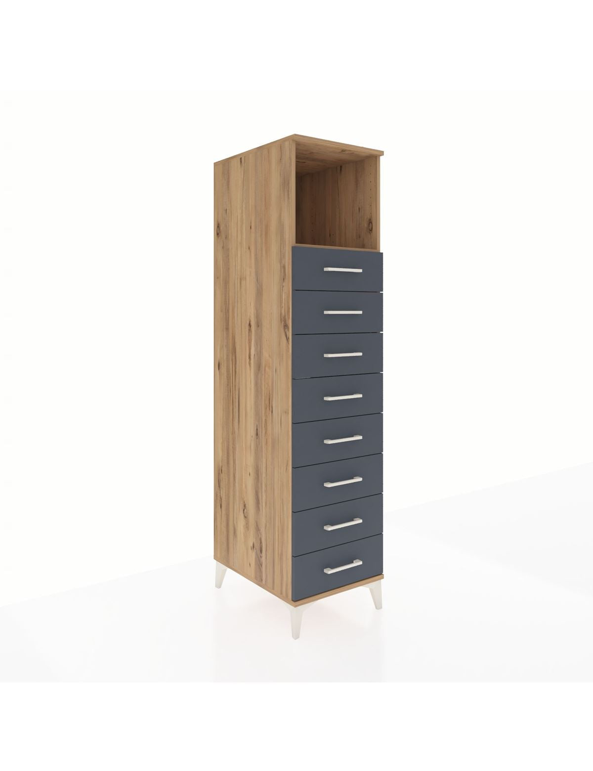 Kronos Dolap Tek Raflı 8 Çekmeceli 44x59x182 - S88M032V8C