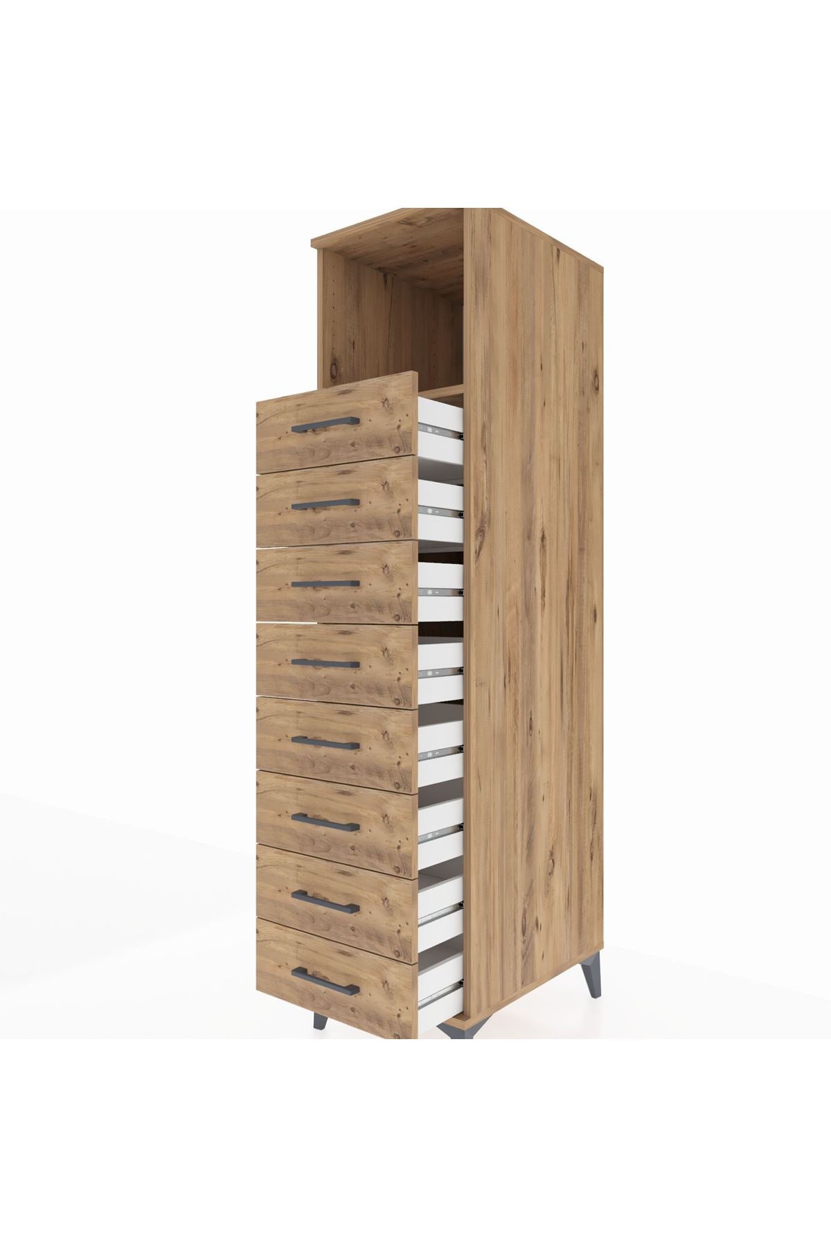 Kronos Dolap Tek Raflı 8 Çekmeceli 44x59x182 - S88M032V9C