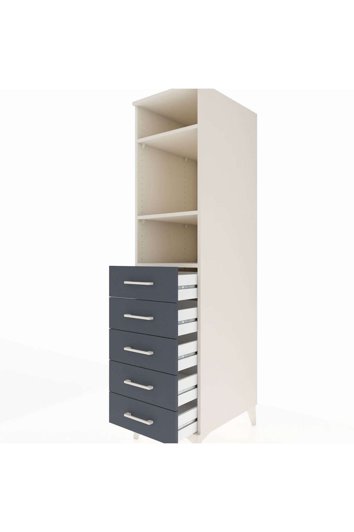 Kronos Dolap 3 Raflı 5 Çekmeceli 44x59x182 - S88M035V2C