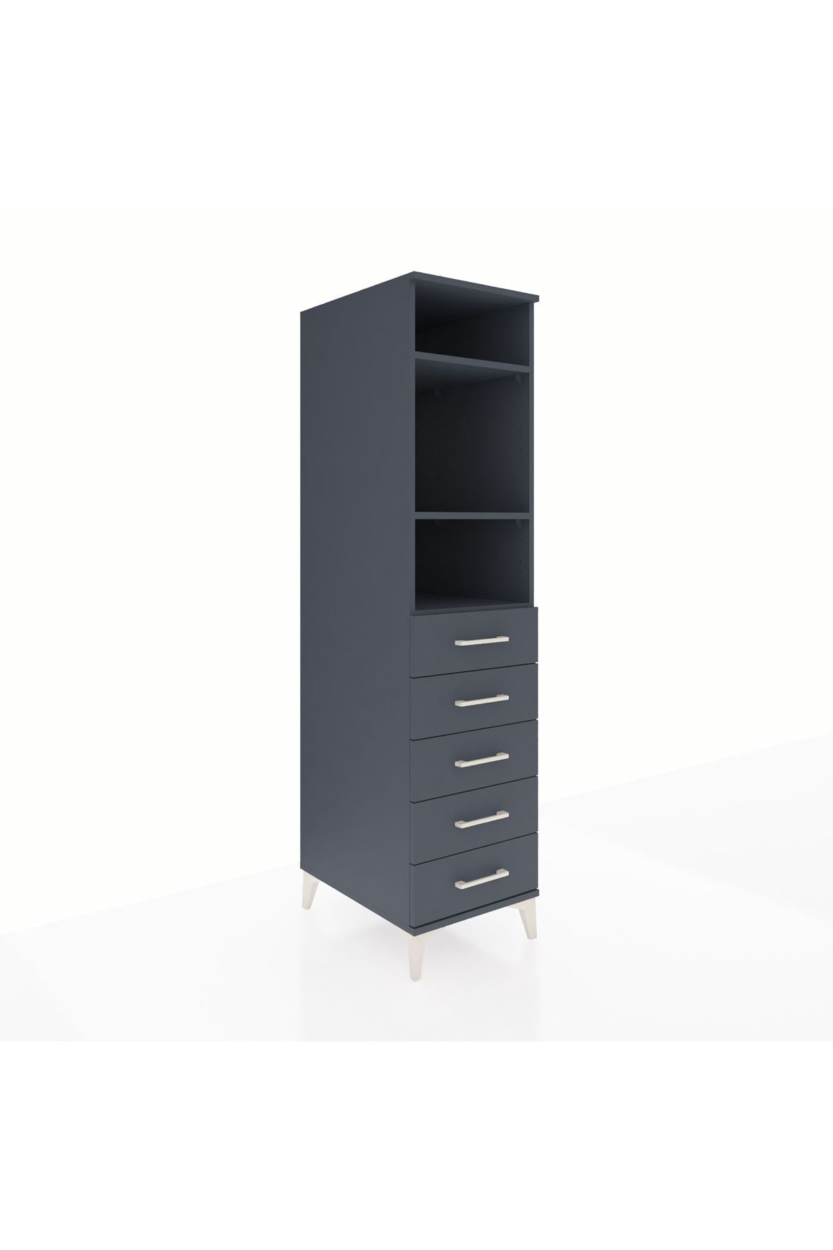 Kronos Dolap 3 Raflı 5 Çekmeceli 44x59x182 - S88M035V5C