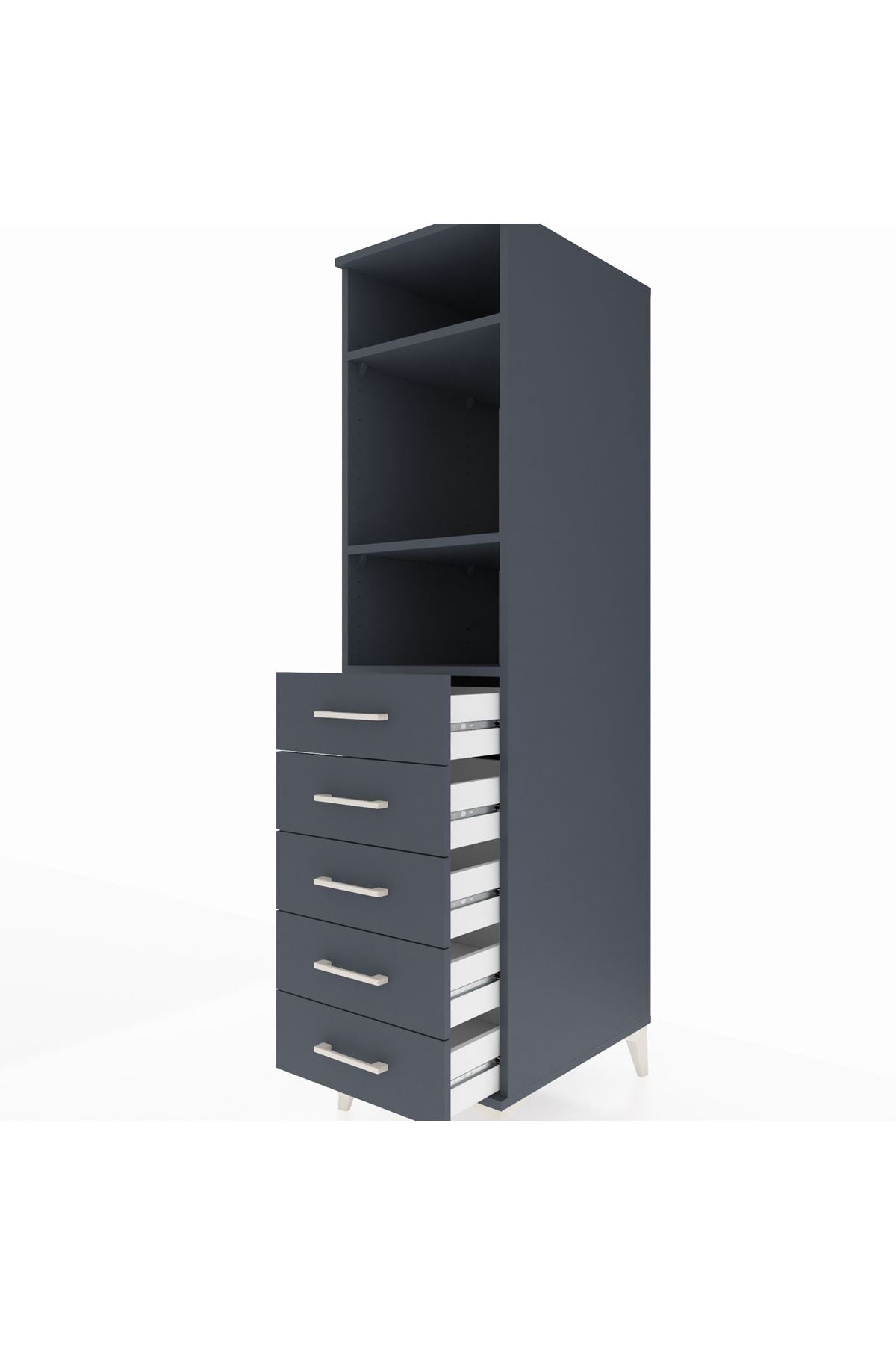 Kronos Dolap 3 Raflı 5 Çekmeceli 44x59x182 - S88M035V5C