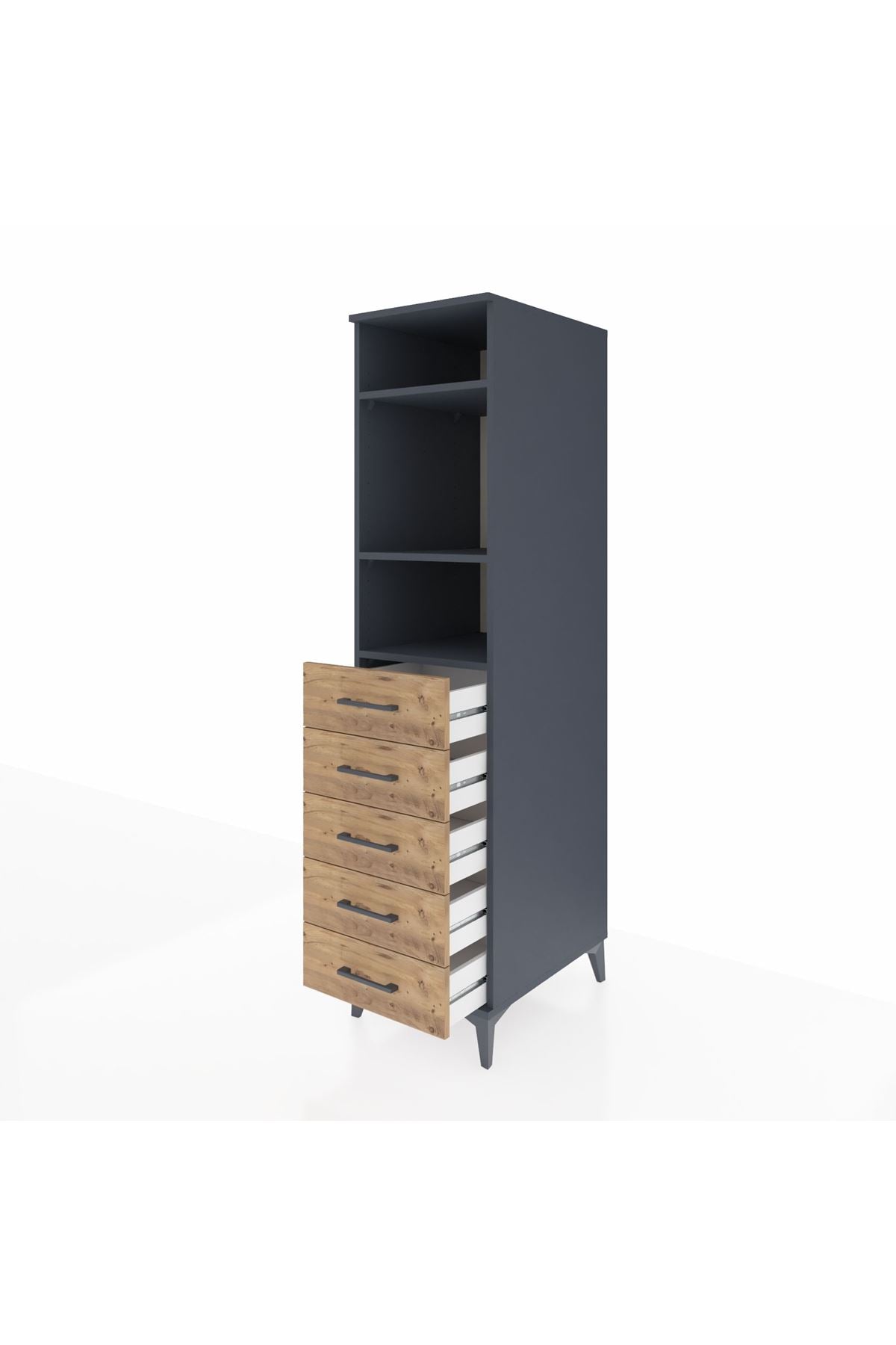 Kronos Dolap 3 Raflı 5 Çekmeceli 44x59x182 - S88M035V6C
