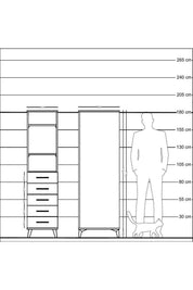 Kronos Dolap 3 Raflı 5 Çekmeceli 44x59x182 - S88M035V6C
