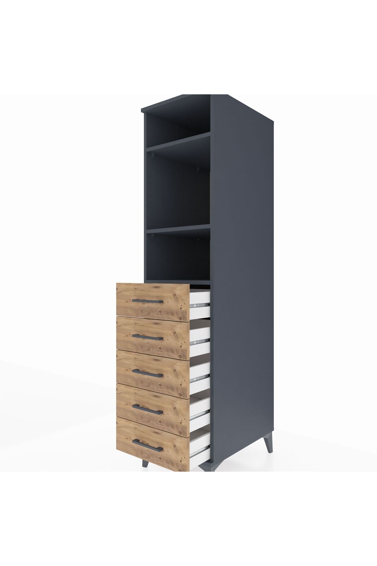 Kronos Dolap 3 Raflı 5 Çekmeceli 44x59x182 - S88M035V6C