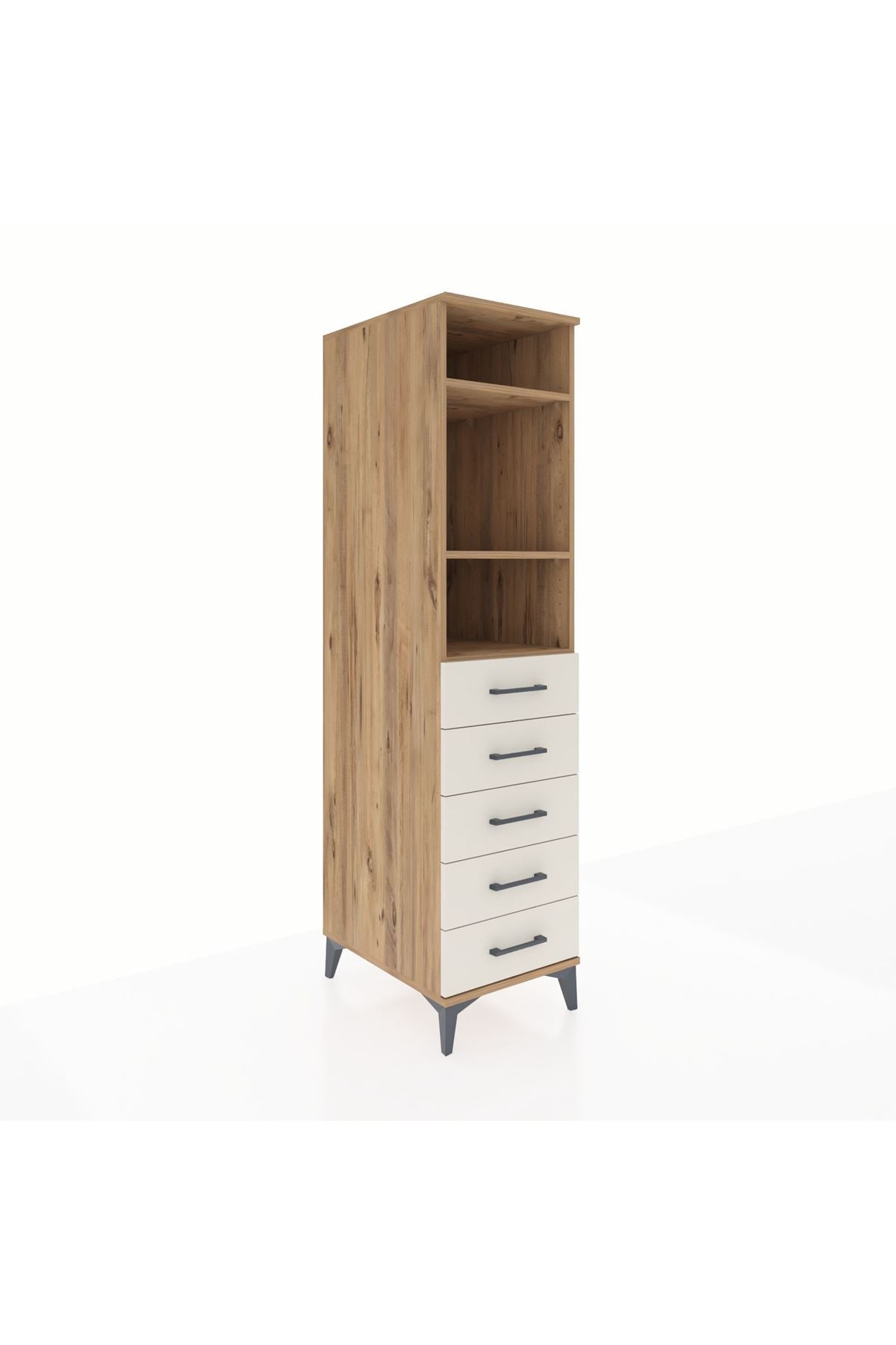 Kronos Dolap 3 Raflı 5 Çekmeceli 44x59x182 - S88M035V7C