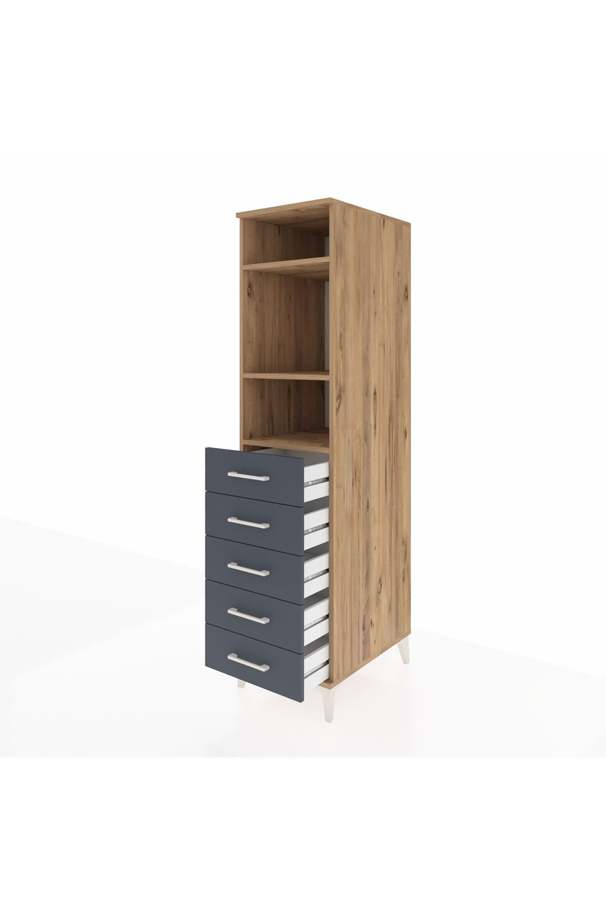 Kronos Dolap 3 Raflı 5 Çekmeceli 44x59x182 - S88M035V8C