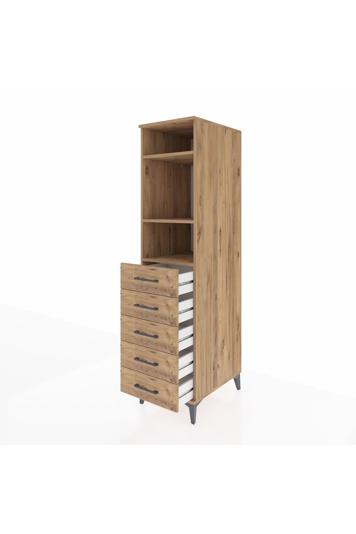 Kronos Dolap 3 Raflı 5 Çekmeceli 44x59x182 - S88M035V9C