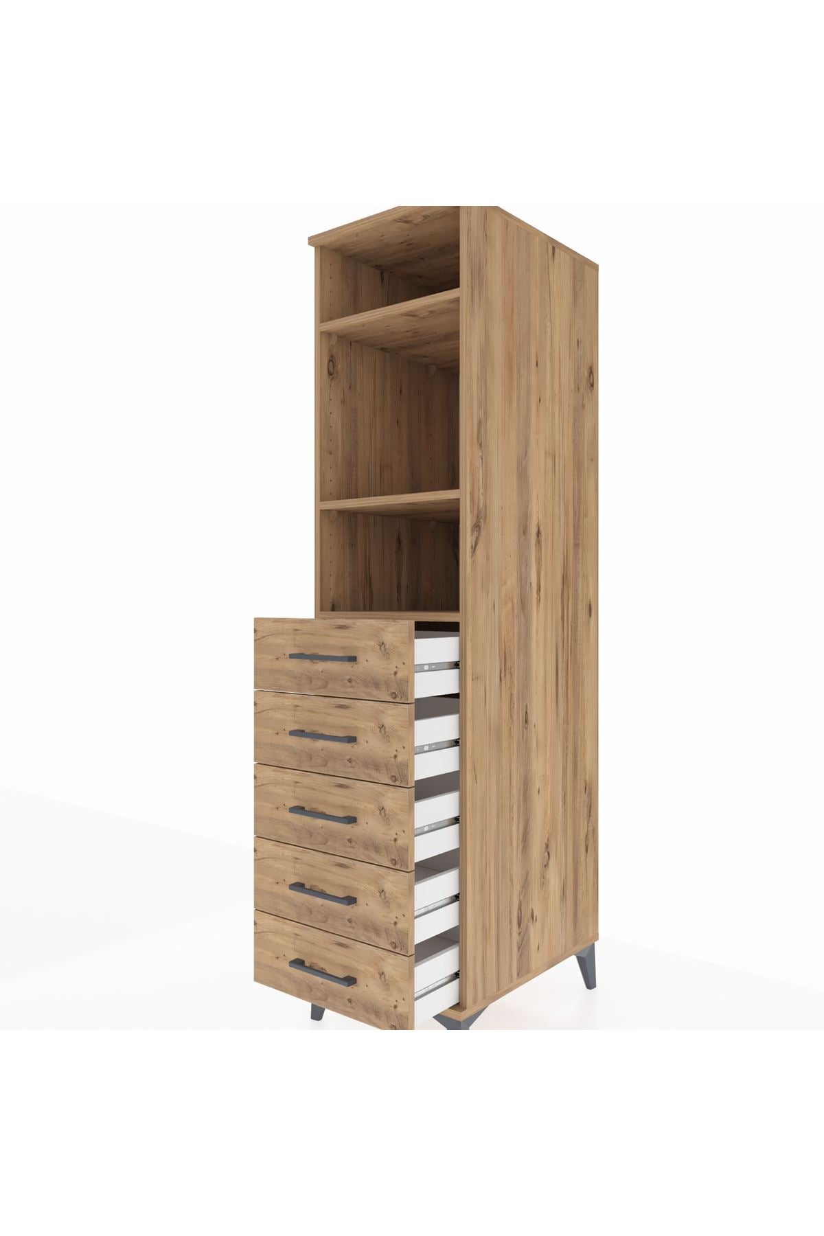 Kronos Dolap 3 Raflı 5 Çekmeceli 44x59x182 - S88M035V9C