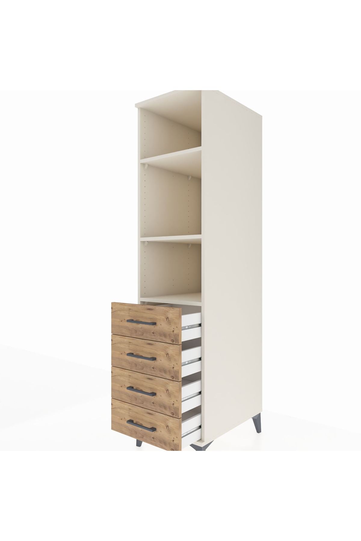 Kronos Dolap 3 Raflı 4 Çekmeceli 44x59x182 - S88M036V3C