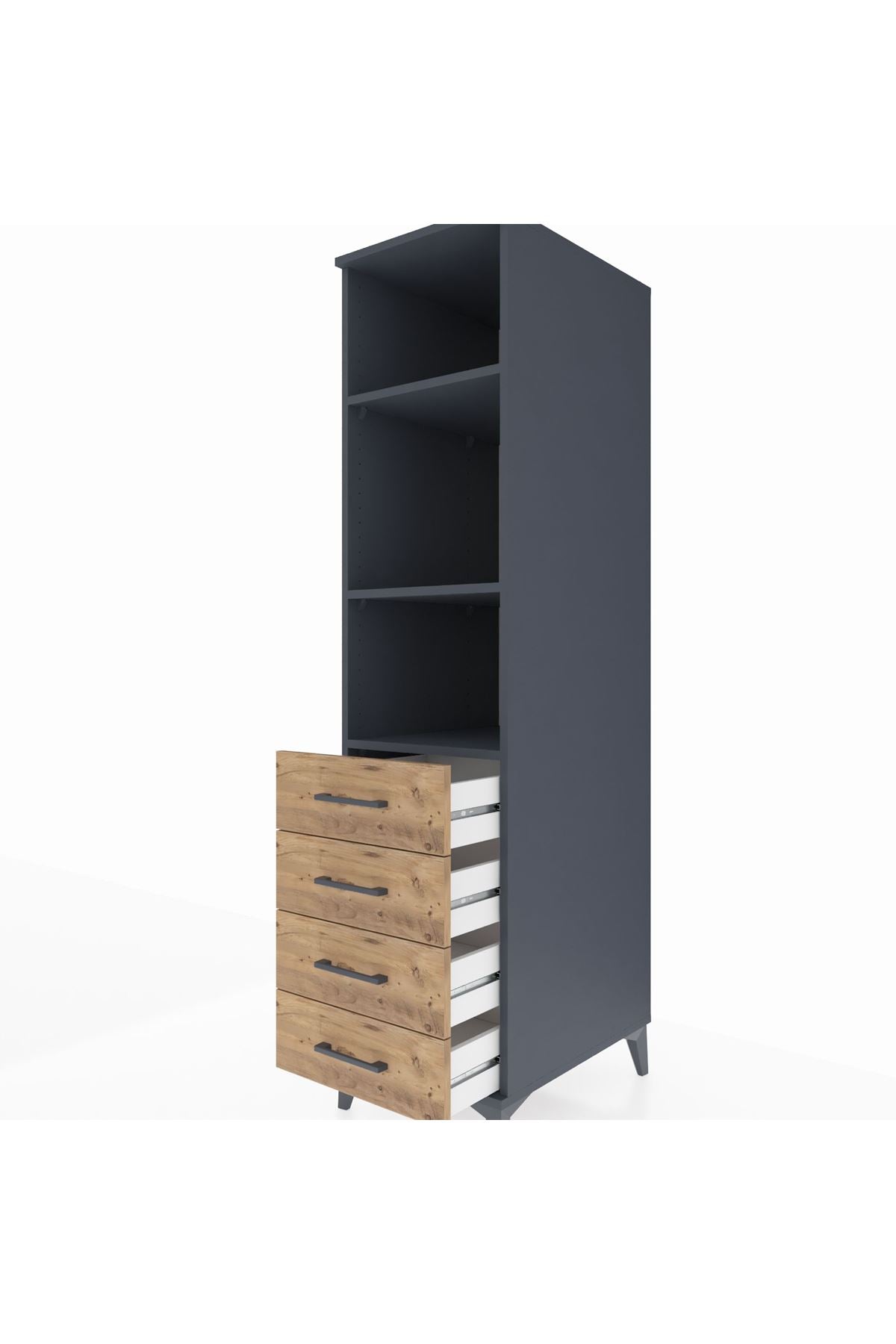Kronos Dolap 3 Raflı 4 Çekmeceli 44x59x182 - S88M036V6C