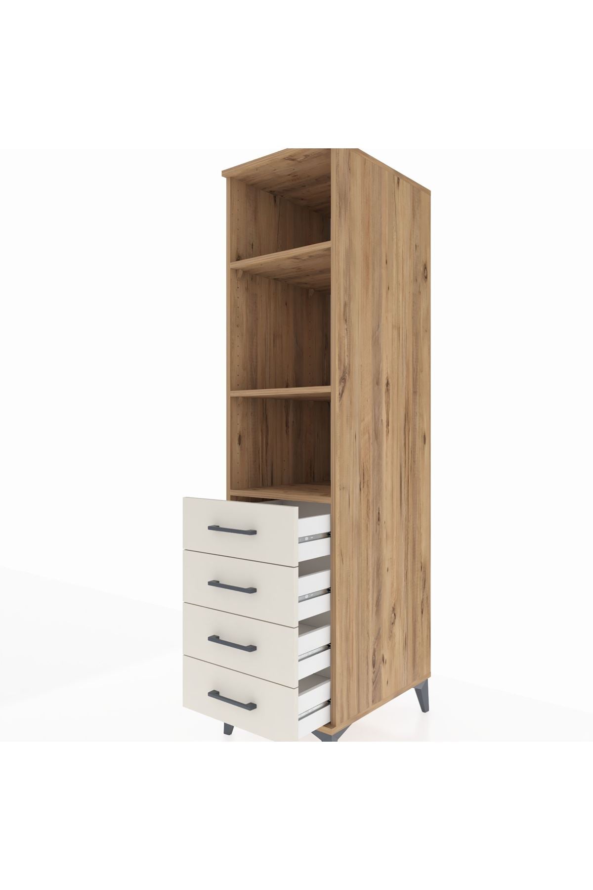 Kronos Dolap 3 Raflı 4 Çekmeceli 44x59x182 - S88M036V7C
