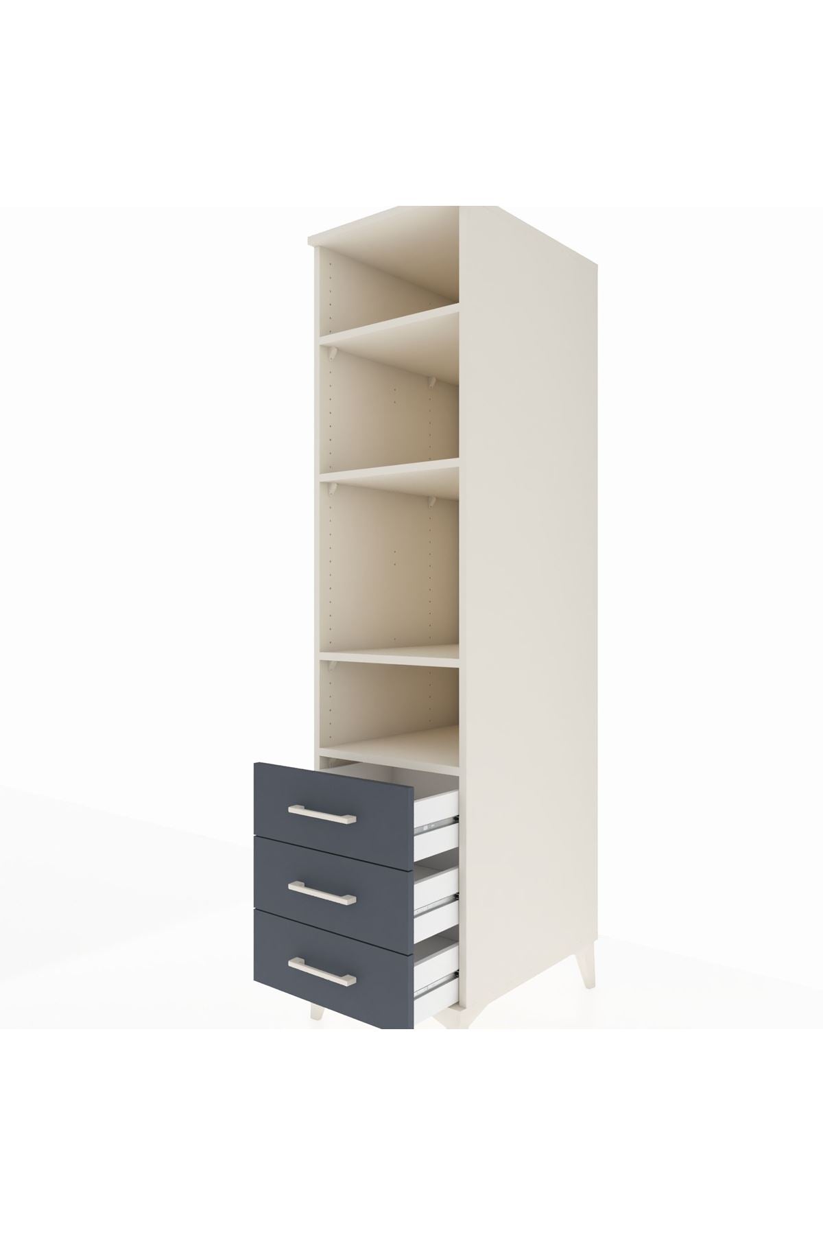 Kronos Dolap 4 Raflı 3 Çekmeceli 44x59x182 - S88M037V2C
