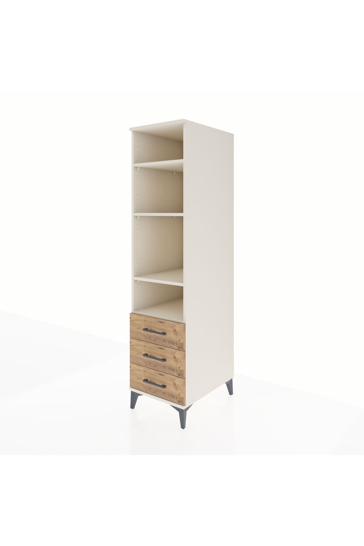 Kronos Dolap 4 Raflı 3 Çekmeceli 44x59x182 - S88M037V3C