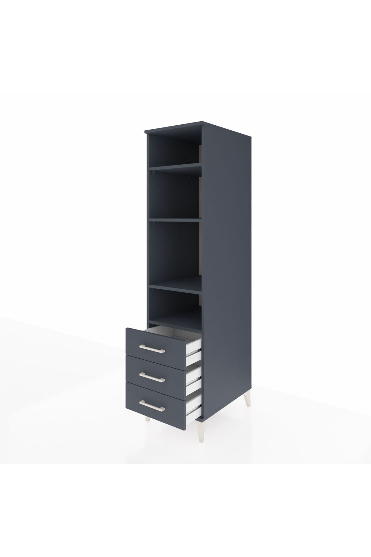 Kronos Dolap 4 Raflı 3 Çekmeceli 44x59x182 - S88M037V5C