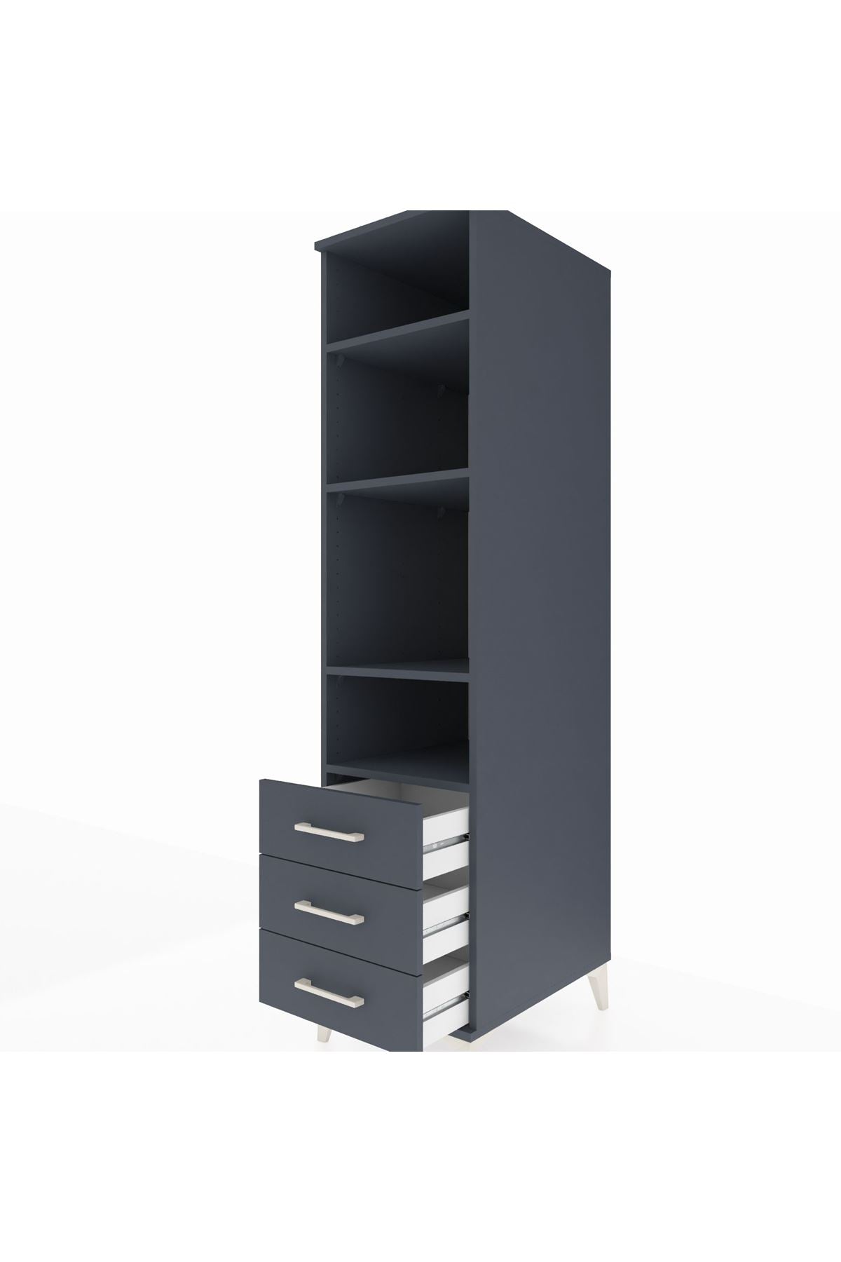 Kronos Dolap 4 Raflı 3 Çekmeceli 44x59x182 - S88M037V5C