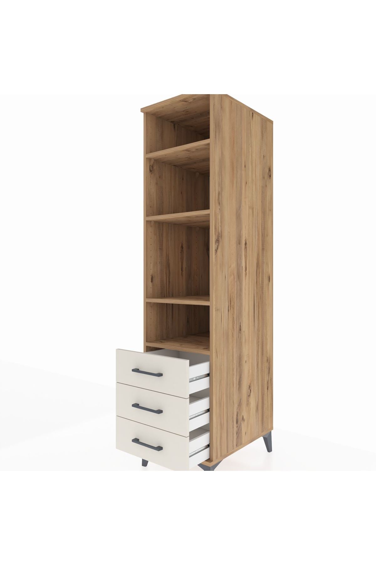 Kronos Dolap 4 Raflı 3 Çekmeceli 44x59x182 - S88M037V7C