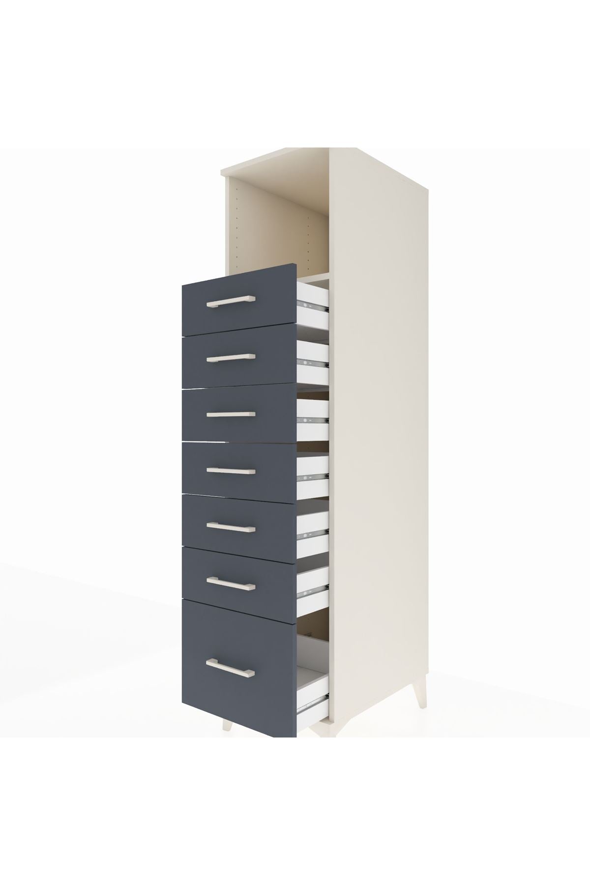 Kronos Dolap Tek Raflı 7 Çekmeceli 44x59x182 - S88M038V2C