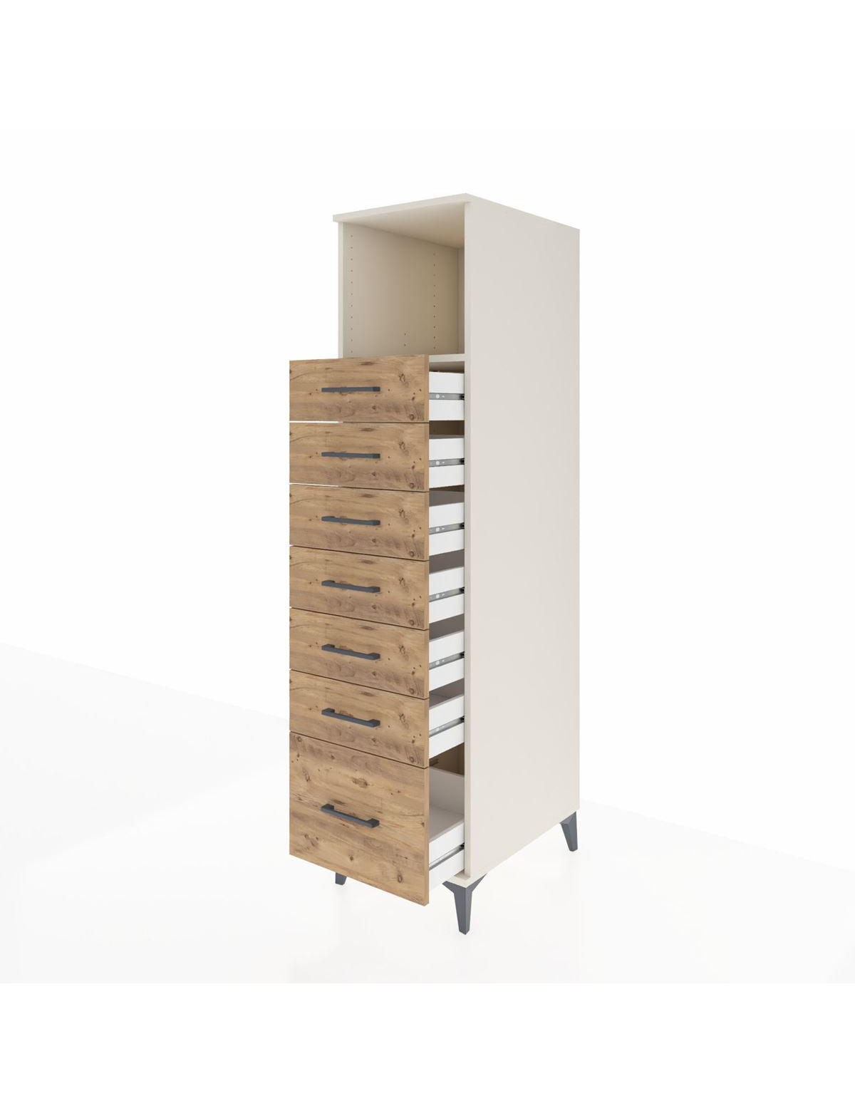 Kronos Dolap Tek Raflı 7 Çekmeceli 44x59x182 - S88M038V3C