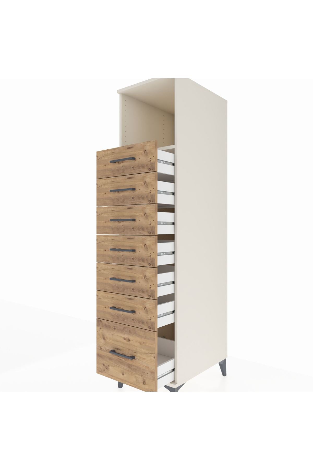 Kronos Dolap Tek Raflı 7 Çekmeceli 44x59x182 - S88M038V3C