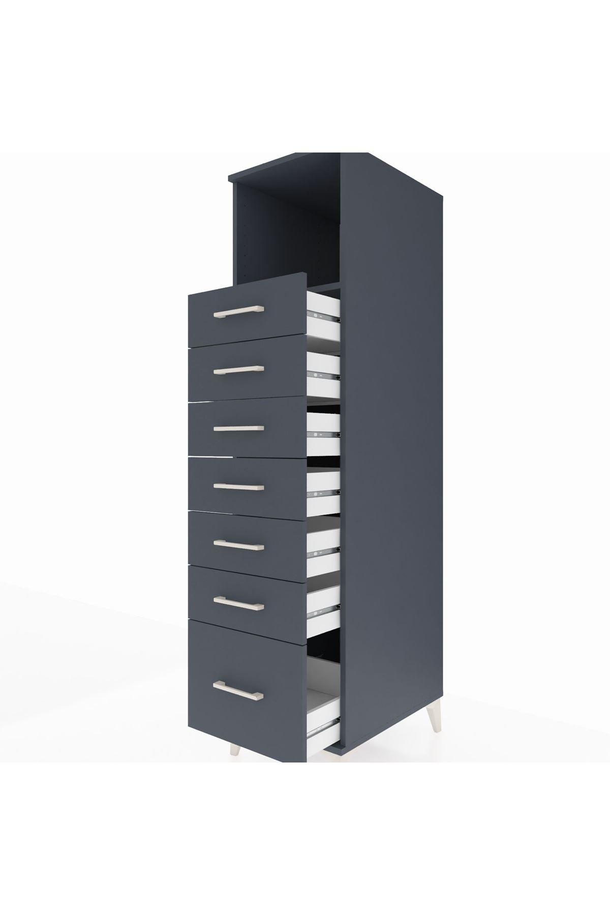 Kronos Dolap Tek Raflı 7 Çekmeceli 44x59x182 - S88M038V5C