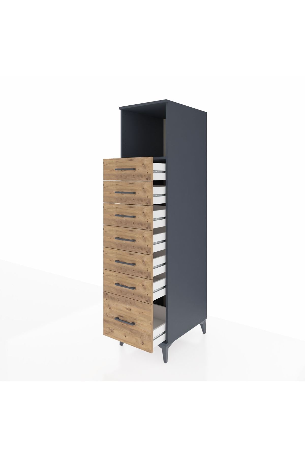 Kronos Dolap Tek Raflı 7 Çekmeceli 44x59x182 - S88M038V6C
