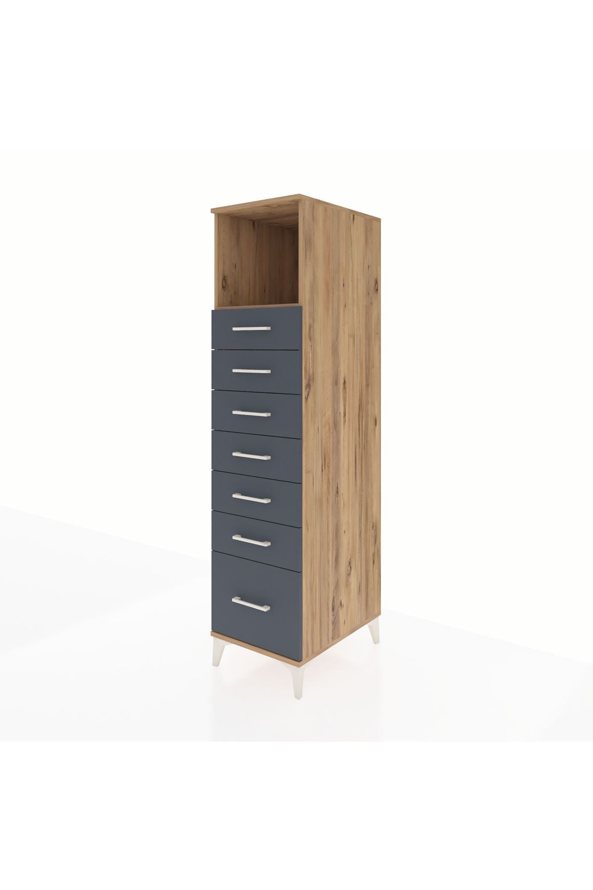 Kronos Dolap Tek Raflı 7 Çekmeceli 44x59x182 - S88M038V8C