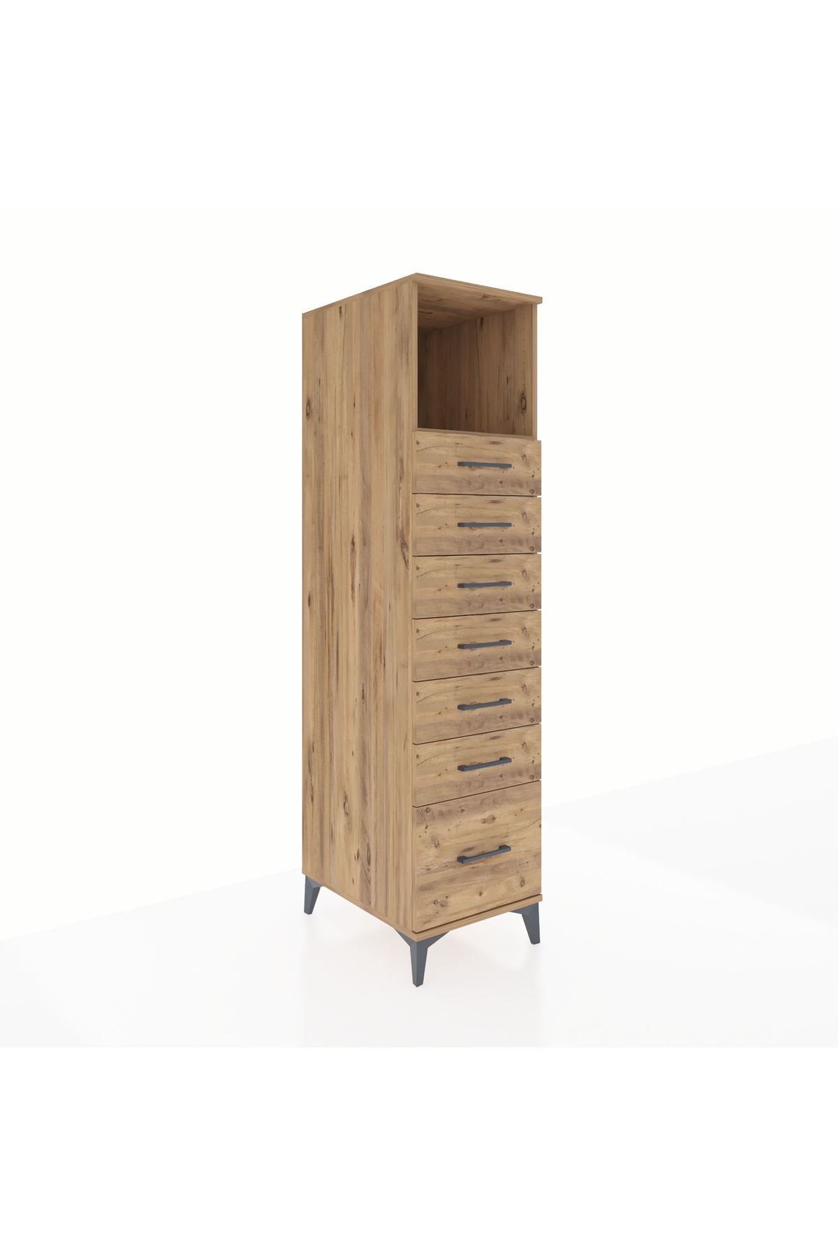 Kronos Dolap Tek Raflı 7 Çekmeceli 44x59x182 - S88M038V9C