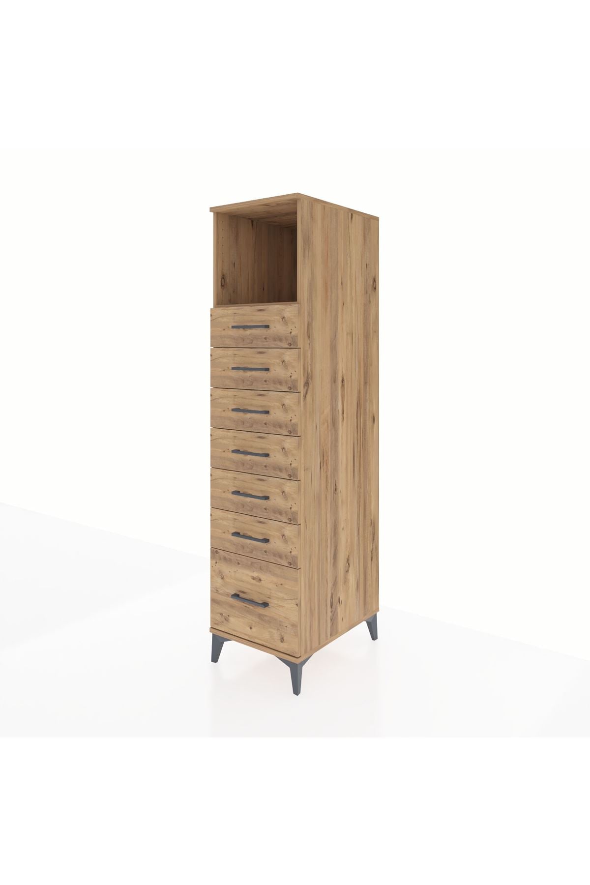 Kronos Dolap Tek Raflı 7 Çekmeceli 44x59x182 - S88M038V9C
