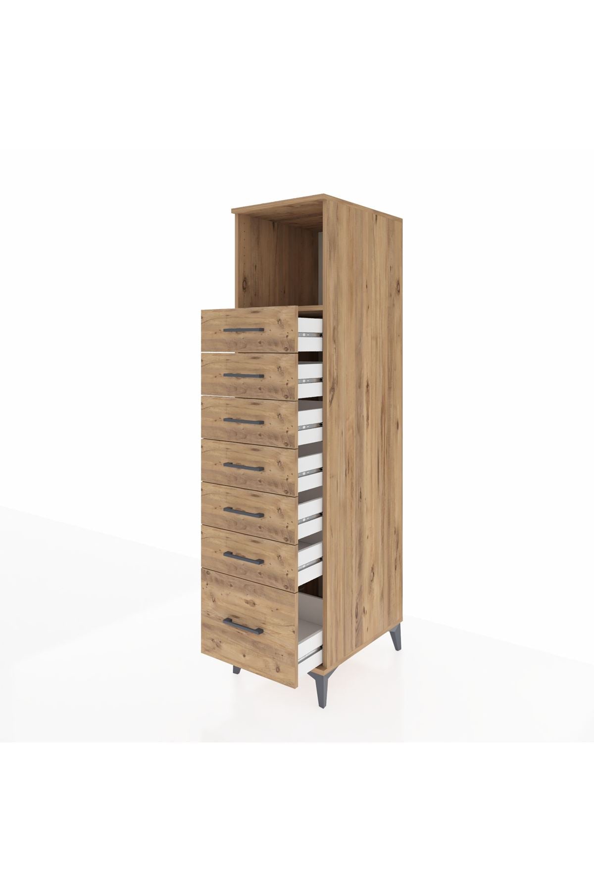 Kronos Dolap Tek Raflı 7 Çekmeceli 44x59x182 - S88M038V9C