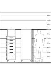Kronos Dolap Tek Raflı 7 Çekmeceli 44x59x182 - S88M038V9C