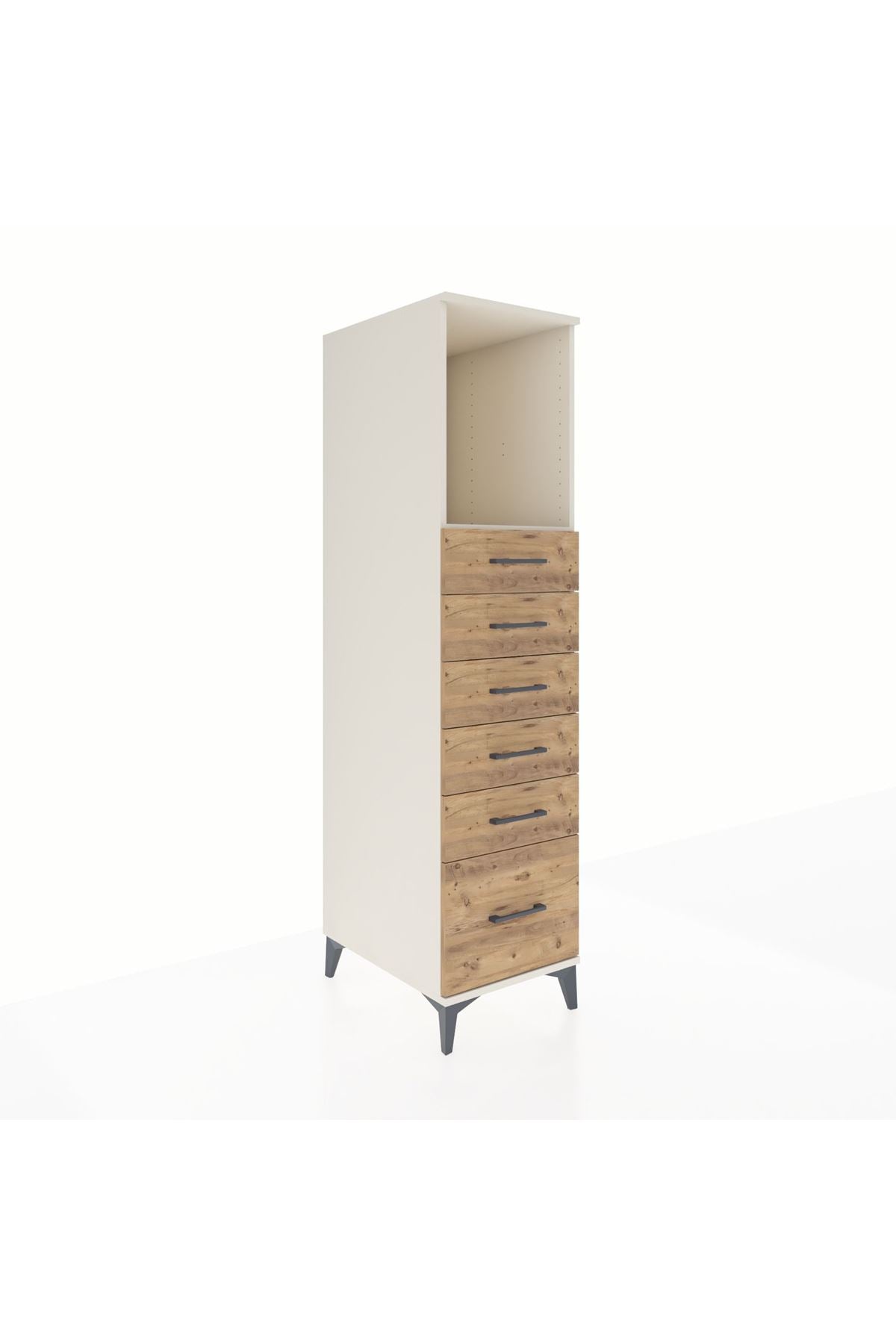 Kronos Dolap Tek Raflı 6 Çekmeceli 44x59x182 - S88M039V3C