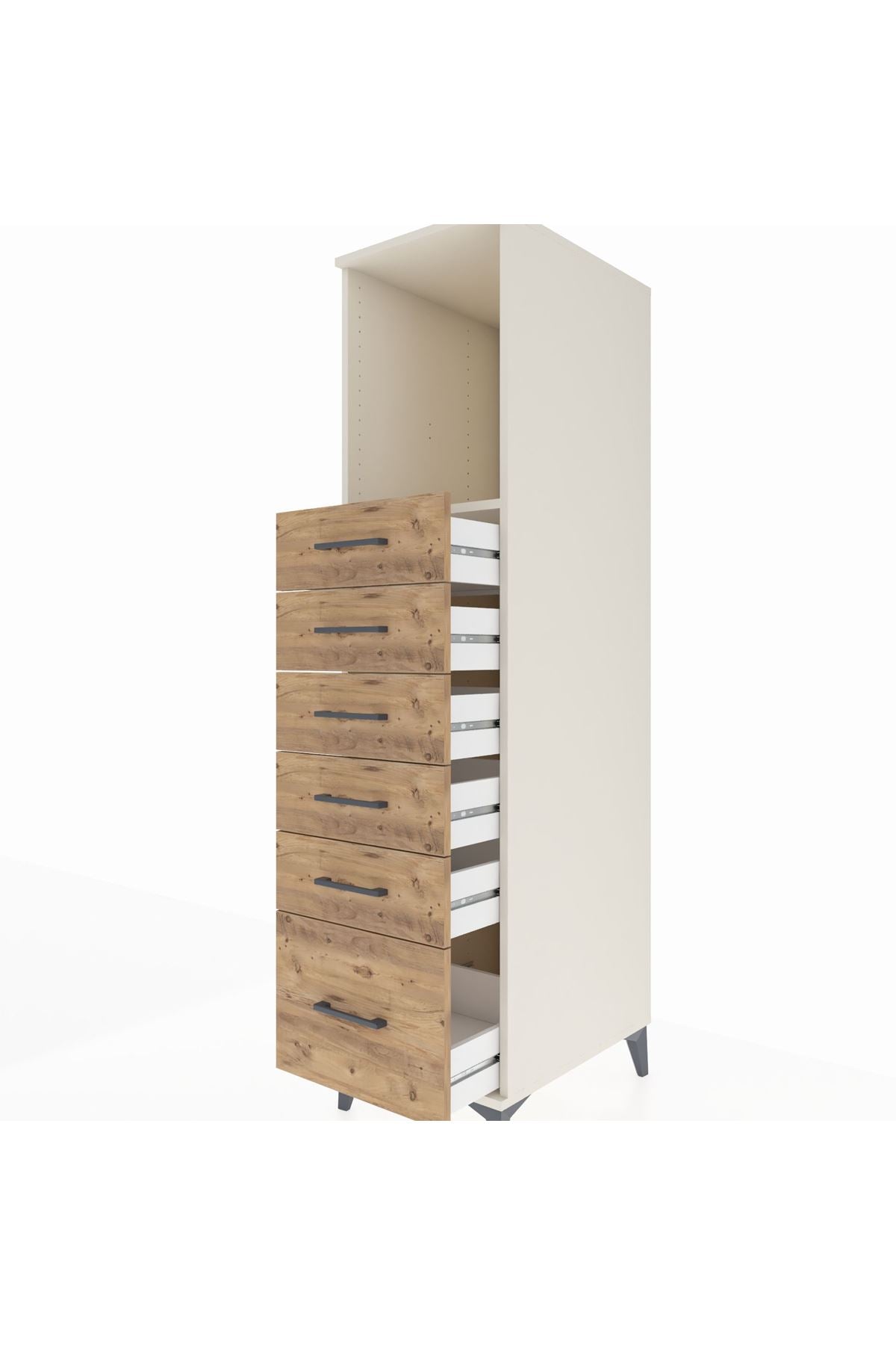 Kronos Dolap Tek Raflı 6 Çekmeceli 44x59x182 - S88M039V3C