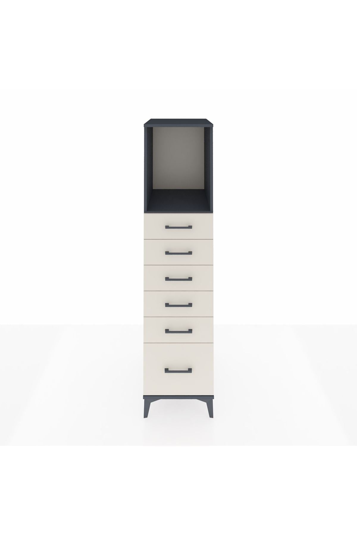 Kronos Dolap Tek Raflı 6 Çekmeceli 44x59x182 - S88M039V4C
