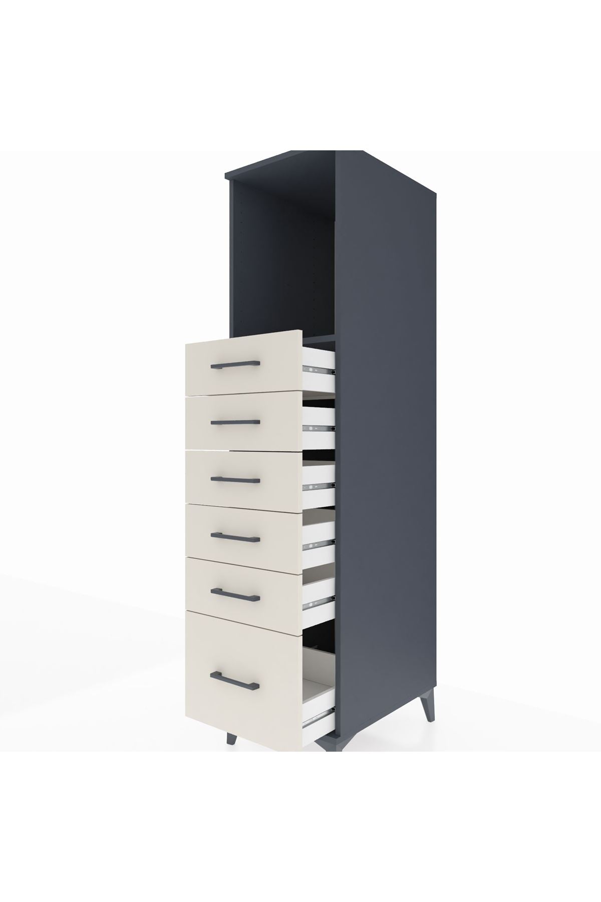 Kronos Dolap Tek Raflı 6 Çekmeceli 44x59x182 - S88M039V4C
