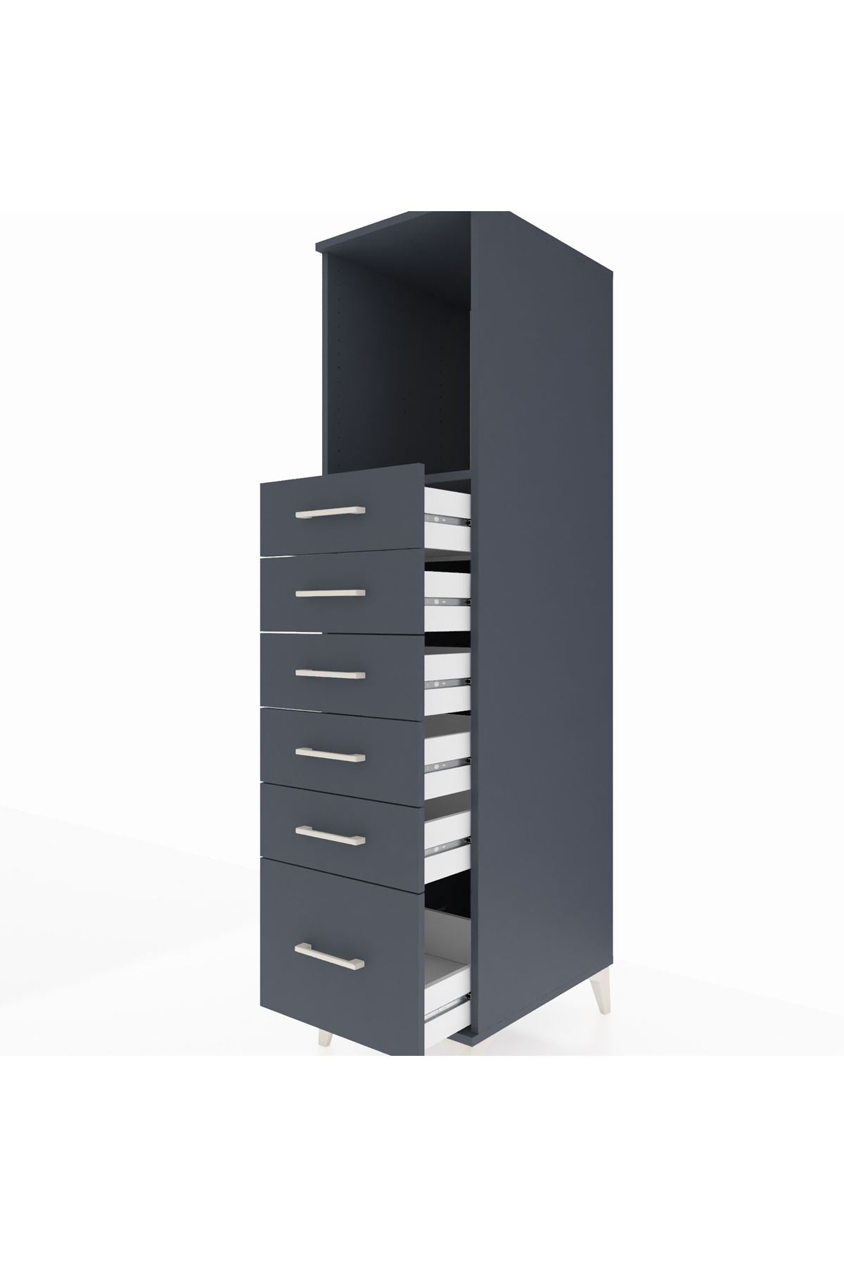 Kronos Dolap Tek Raflı 6 Çekmeceli 44x59x182 - S88M039V5C