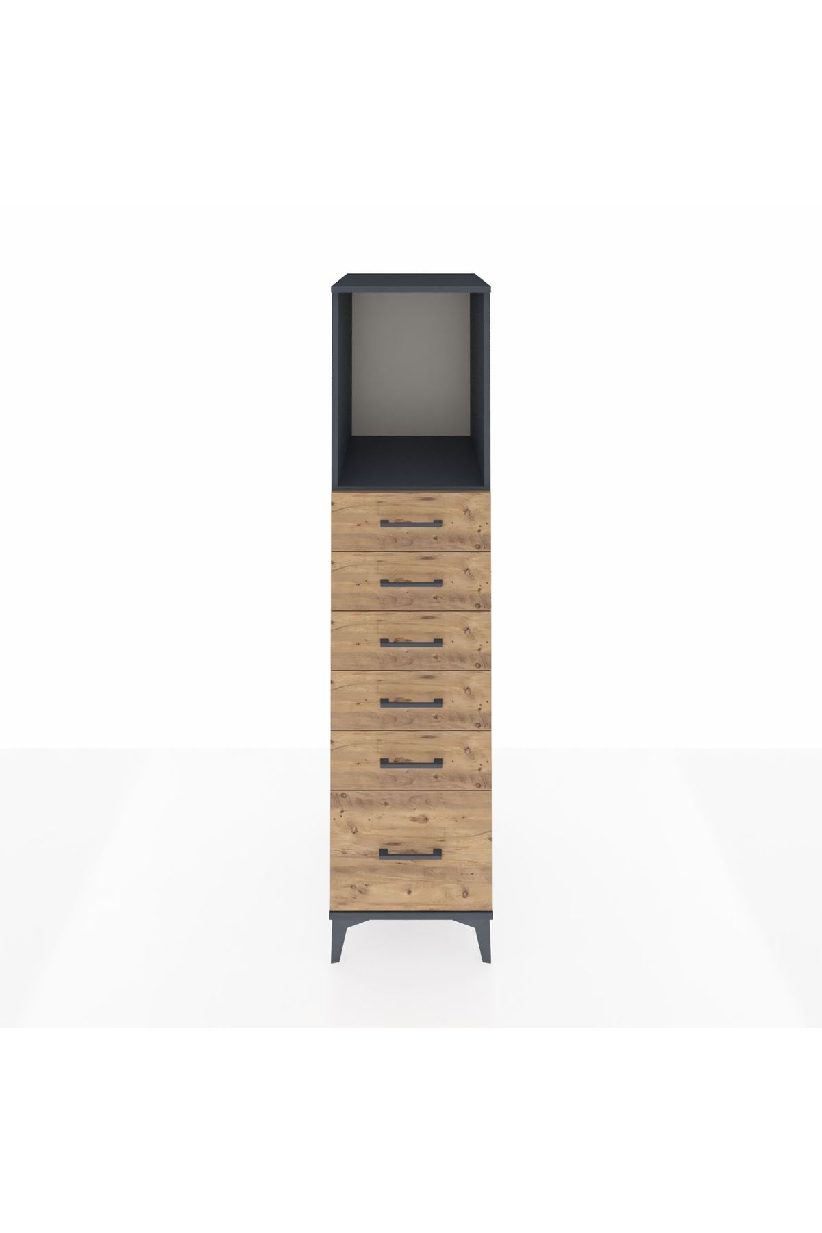Kronos Dolap Tek Raflı 6 Çekmeceli 44x59x182 - S88M039V6C