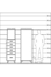 Kronos Dolap Tek Raflı 6 Çekmeceli 44x59x182 - S88M039V6C