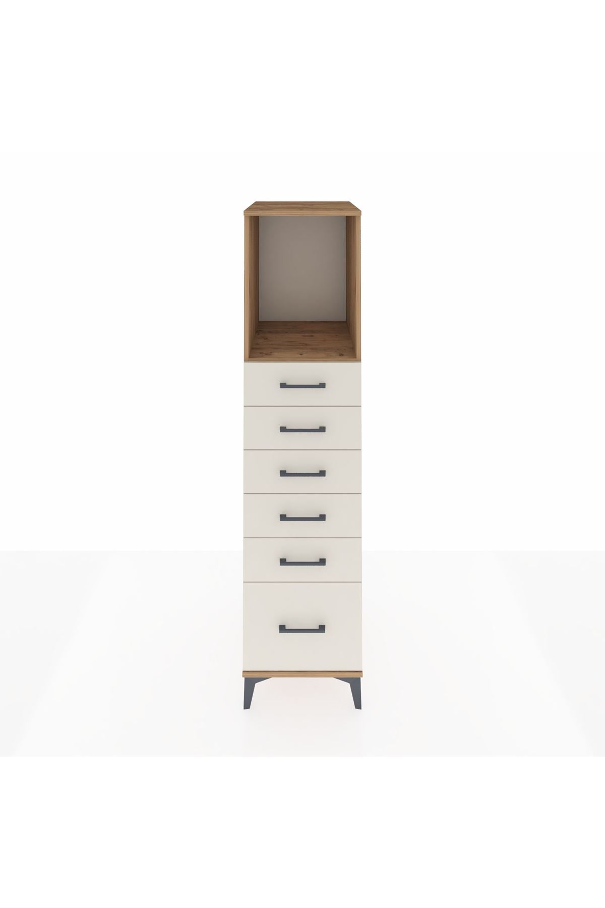 Kronos Dolap Tek Raflı 6 Çekmeceli 44x59x182 - S88M039V7C