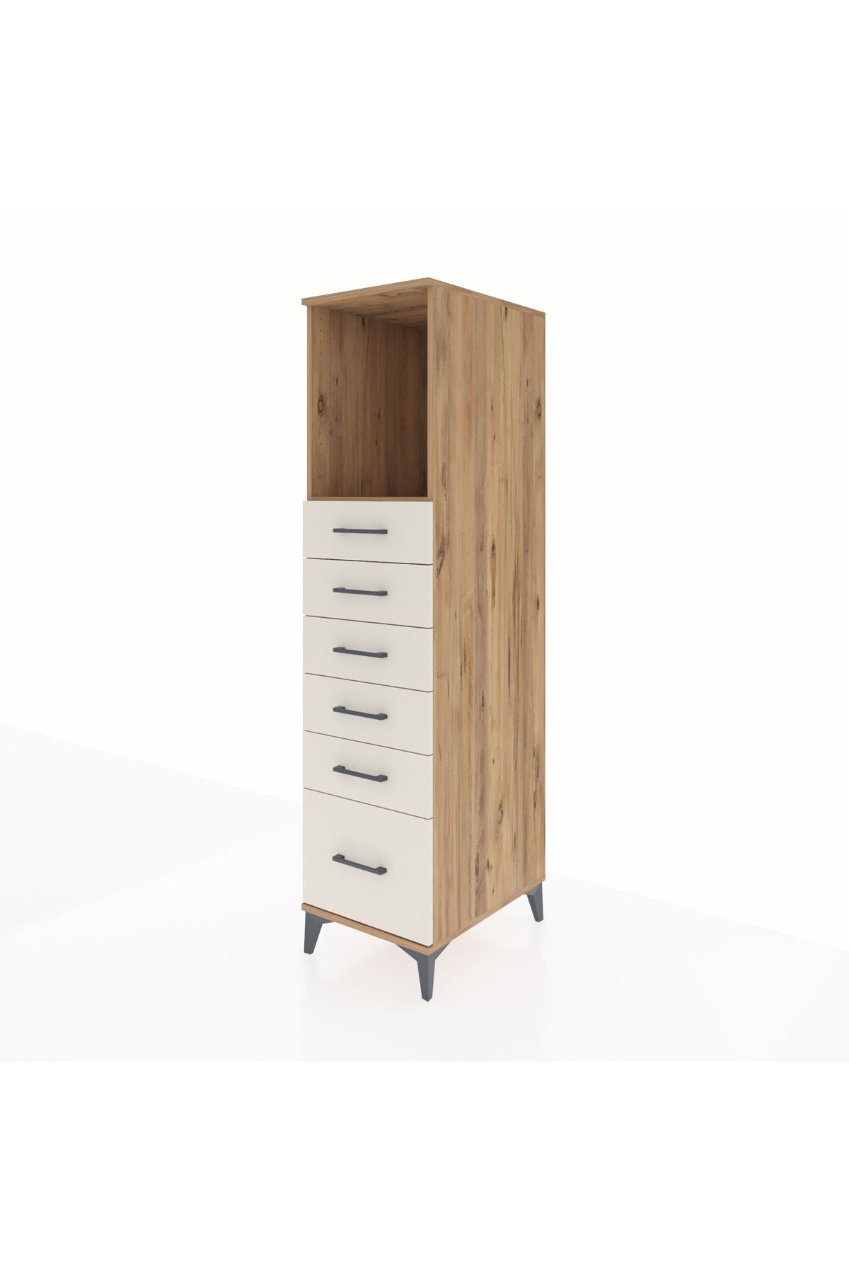Kronos Dolap Tek Raflı 6 Çekmeceli 44x59x182 - S88M039V7C