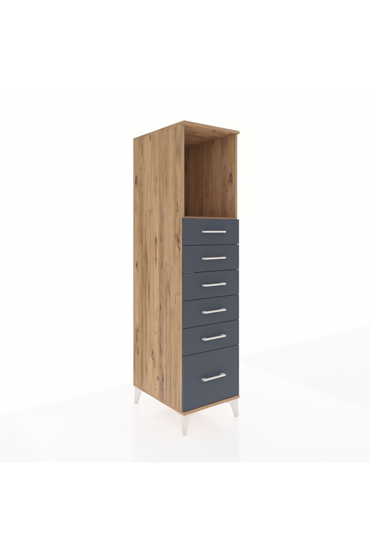 Kronos Dolap Tek Raflı 6 Çekmeceli 44x59x182 - S88M039V8C