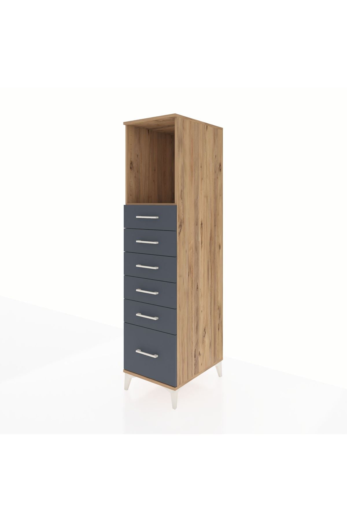 Kronos Dolap Tek Raflı 6 Çekmeceli 44x59x182 - S88M039V8C