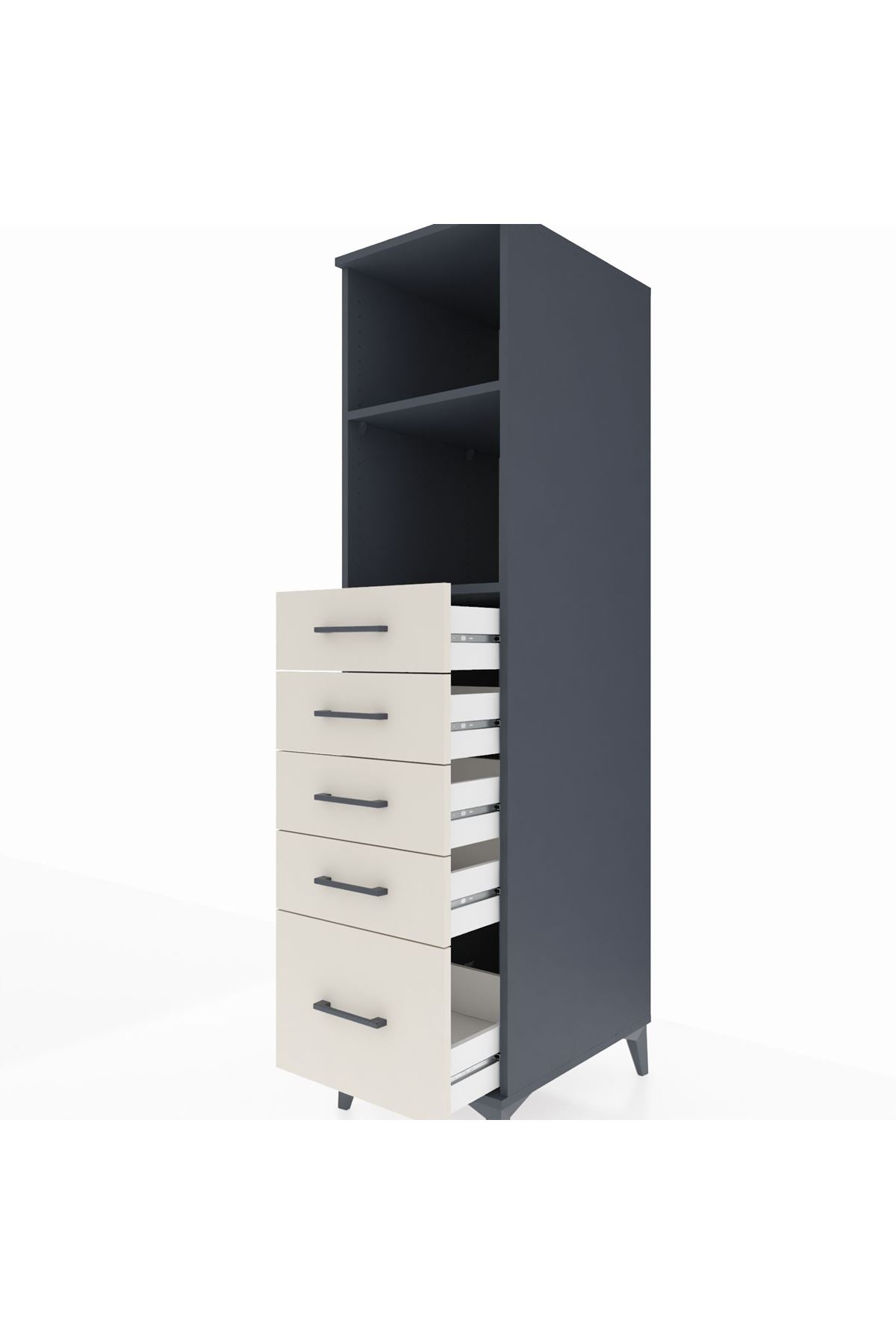 Kronos Dolap 2 Raflı 5 Çekmeceli 44x59x182 - S88M040V4C