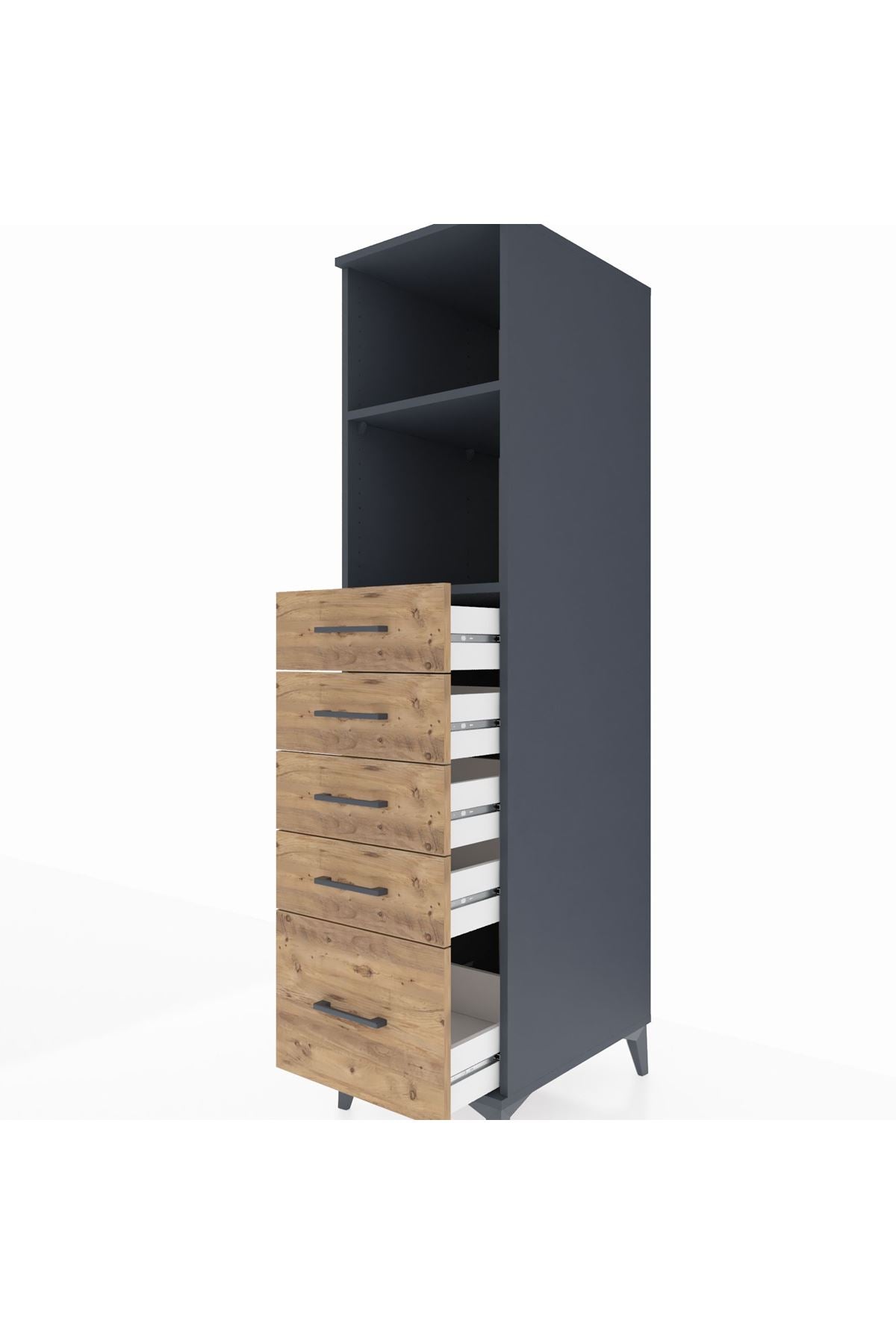 Kronos Dolap 2 Raflı 5 Çekmeceli 44x59x182 - S88M040V6C
