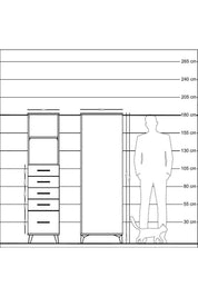 Kronos Dolap 2 Raflı 5 Çekmeceli 44x59x182 - S88M040V8C
