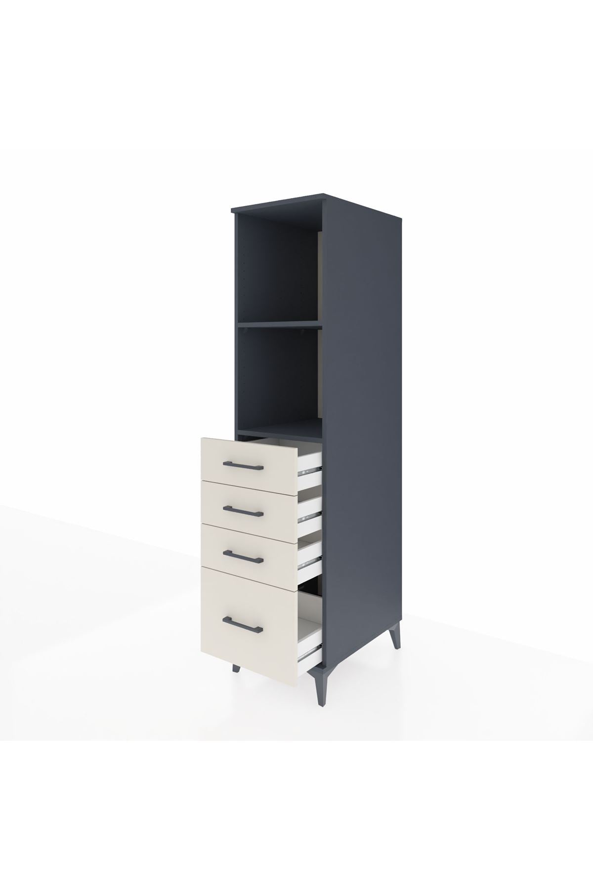 Kronos Dolap 2 Raflı 4 Çekmeceli 44x59x182 - S88M041V4C