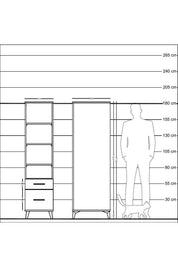 Kronos Dolap 4 Raflı 2 Çekmeceli 44x59x182 - S88M043V2C