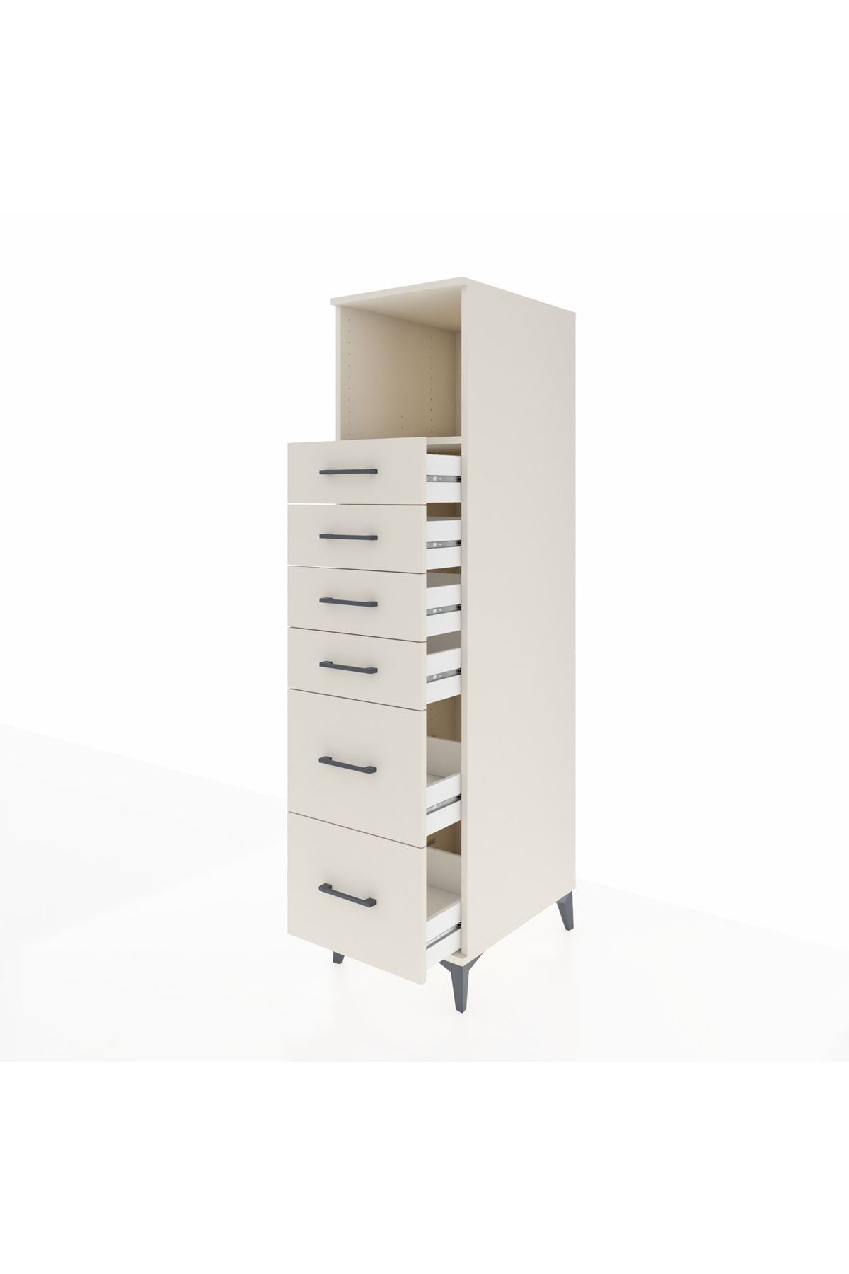 Kronos Dolap Tek Raflı 6 Çekmeceli 44x59x182 - S88M045V1C