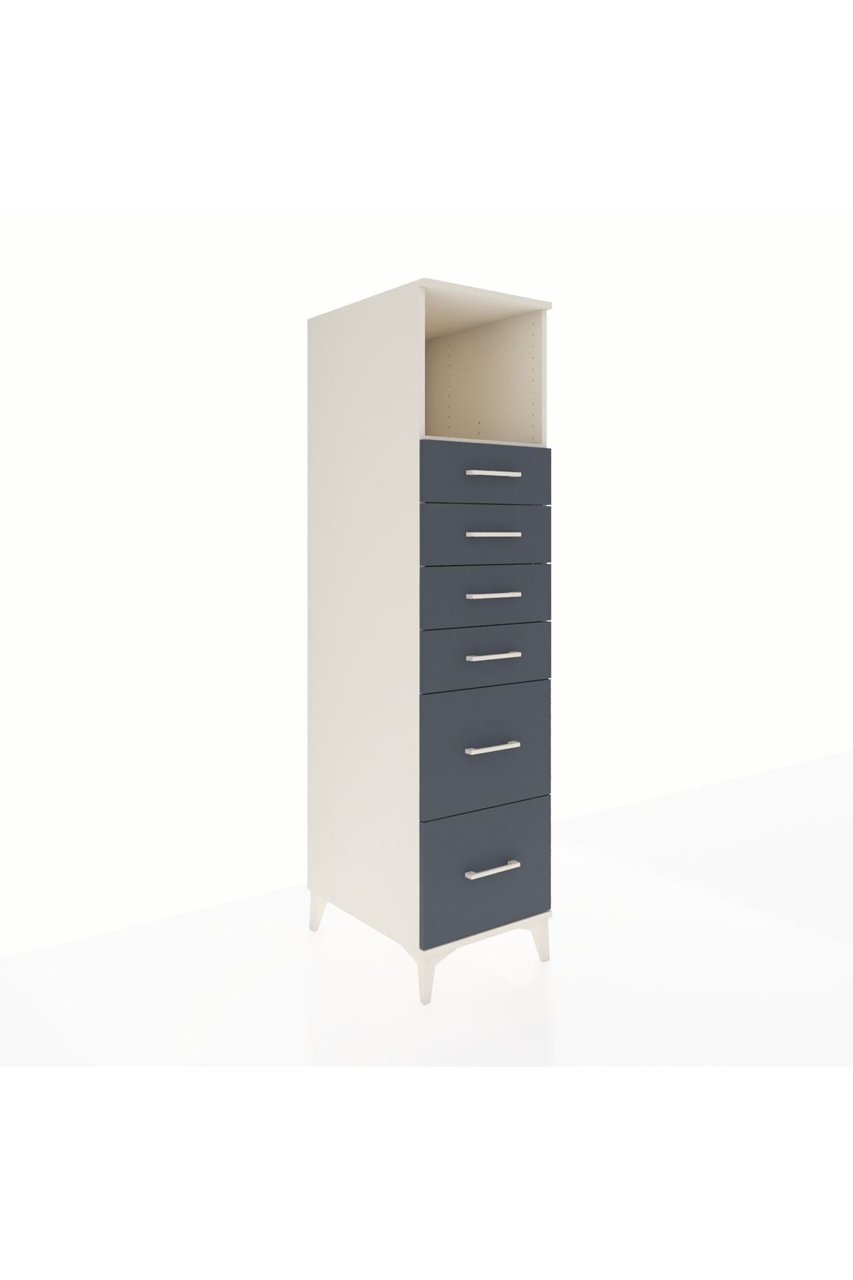 Kronos Dolap Tek Raflı 6 Çekmeceli 44x59x182 - S88M045V2C